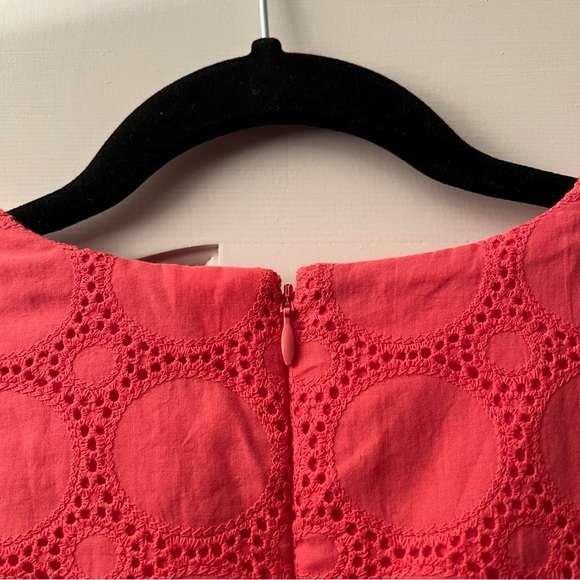 Banana Republic Coral Pink Red Circular Geometric Summer Dress 0 Petite - Picture 6 of 8